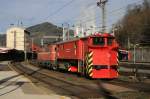 Am 20.11.2008 zog die 1042 041 einen Klimaschneepflug durch den Bahnhof Bruck/Mur.