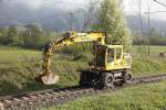 Zweiwegebagger bei Frauenberg an der Enns am 5.05.2015.