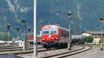 Steuerwagen 80-73 046 mit dem REX1509 Wrgl - Salzburg bei Einfhrt in Saalfelden; 02.08.2010  