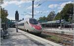 Ein SBB RABe 503  Pinocchio  verlässt als EC von Zürich nach München den Bahnhof von Bregenz. 

17. September 2024