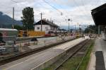 Der Bahnhof Brixlegg in der Umbauphase.