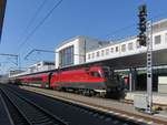 1116 232 mit Railjet im Hauptbahnhof Graz auf Gleis 1, 30.6.19     Video der Einfahrt  