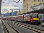 Graz. Die ÖBB 1116 153 hängt hier am 12.10.2020 am Zugschluss eines railjets nach Wien.
