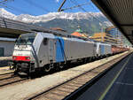 Railpool 186 259 & 282 mit einem Schrottgüterzug nach Italien bei der Einfahrt in Innsbruck Hbf.