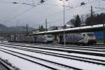 Kurz nach dem ersten Foto von 189 917-8 in Kufstein kommen 5 weitere Loks am 21.1.2011 vom Brenner.