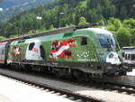 ÖBB 1116 264-1  Euromotion EM 2008  an einem EC nach Feldkirch beim Zwischenhalt im Bahnhof Landeck-Zams.