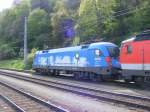 In Leoben stand 1016 023-2 Kyoto Express und 1144 104-7 auf den Gütergleisen am 22.04.2014