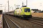 Durchfahrt von 1116 033 mit dem IC65 aufgenommen am 21. 03. 2009 im Bahnhof Marchtrenk.