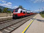 ÖBB Cityjet 4748 542-9 als REX 2 (5376) im Bahnhof Rattenberg-Kramsach am 23. Juli 2025.