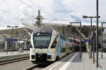 Westbahn-Triebzug 607 sonnt sich am 1. August 2016 im Salzburger Hauptbahnhof.