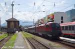 1116 207-0 verlsst mit BB IC 643  Fachholschule St.Plten  Salzburg Hbf. - Wien Westbahnhof den Bahnhof von Salzburg (sterreichurlaub 17.08.09)