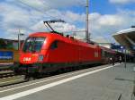 1116 039-9 mit EC 112 (Klagenfurt Hbf - Frankfurt (M) Hbf) am 18.8.2015 in Salzburg Hbf.