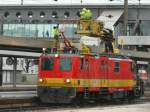 Nicht zu beneiden waren am 11.11.2007  diese Arbeiter.Bei extremen Wetterbedingungen  sind sie mit ihrem Baufahrzeug mit der Nummer 99 81 9131 519-6  angerckt um in Wels Fahrleitungsarbeiten zu