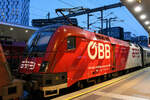 �BB 1116 237 mit dem RJX 19957 von Feldkirch zum Flughafen Wien, am 26.07.2026 in Wien Hauptbahnhof.