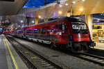 �BB railjet A-�BB 73 81 80-90 755-7 Afmpz im RJX 764 vom Flughafen Wien nach Salzburg Hbf, am 27.07.2026 in Wien Hauptbahnhof.
