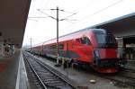 RJ 642, mit der Spirit of Hungary Garnitur, von Wien West nach Salzburg im Startbahnhof.