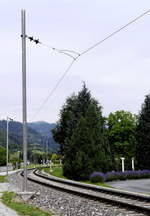 Die Übelbacherbahn hat die einfachste mir bekannte Oberleitung.