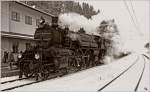 Dampflok 310.23 bei der Ausfahrt Semmering mit dem Sonderzug 16801 von Wien Sd nach Mrzzuschlag zum Mrzer Christkindlmarkt.