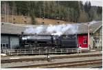 BR 109.13 auf der Drehscheibe beim Eisenbahnmuseum in Mrzzuschlag; 13.3.2010.