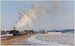 671 der GKB mit ihrem Spz 8519 von Graz nach Wies-Eibiswald, am 5.2.2012 kurz vor Frauental aufgenommen.