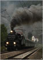 Dampflok-Erinnerungen auf der Semmeringbahn.Unter diesem Motto fuhren die beiden Loks 310.23 & 1040.01 von Wien nach Mrzzuschlag.Teleaaufnahme vom Retourzug 17524 nahe Spital am Semmering.