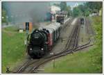 52.1227 am 1. Mai 2007 mit dem 2. Dampfsonderzug von Graz nach Lieboch als SPz 8439 bei der Durchfahrt in Premsttten-Tobelbad.