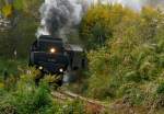 52.4984 bringt die letzte Nostalgiesonderfahrt der Saison als R 16298 von Wien Sdbahnhof (Ostseite) nach Ernstbrunn. Hier fotografisch festgehalten in einer der beachtlichen Steigung und romantischen Kurven zwischen Mollmannsdorf und Wrnitz-Hetzmannsdorf am 26.10.2008.