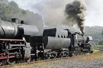 52.100 als Vorspann zur 52.1227 macht in Laßnitzhöhe mächtig Dampf. Der Sonderzug fuhr am 16.09.2016.