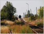 629.01 mit ihrem Sdz R 16538 bei der ersten von zwei Pendelfahrten von Gro Engersdorf nach Gro Schweinbarth, am 20.9.2009 kurz vor der Einfahrt in den Bahnhof Auersthal aufgenommen.