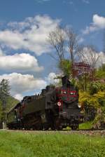 Der mit der 77.28 bespannte Sonderzug nach St. Ägyd. (27.04.2014)