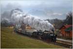 Die beiden Dampfloks 78 618 & 638 1301 ziehen den R 14313 von Attnang Puchheim nach Simbach. 
Dampfspektakel Hausruck 2011 
Attnang 13.3.2011