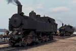 ÖBB 93.1414 und 93.1364 im Frühjahr 1975 im Heizhaus Gmünd.