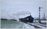 431.032 (ex ÖBB 93.1360) am 12.1.2019 mit ihrem Pn 59248 von Kolín nach Martinice v Krk.