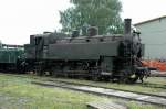 Dampflokomotive 93.1455 der GEG am 13.8.2005 vor dem Lokschuppen in Ampflwang
