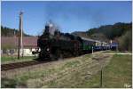 93.1420 fährt durch das frühlingshafte Traisental, von St.Pölten nach Markt St.Aegyd. 
St.Aegyd Eisenwerk 19.4.2015