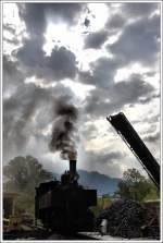 Uv.1 der NGLB dampft im Heizhaus Kienberg-Gaming den Himmel voll, 4.8.2007