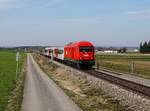 Die 2016 060 mit einem REX nach Linz am 22.03.2019 unterwegs bei Gurten.