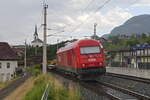 ÖBB 2016.041 als Bauzug in Roppen für die Sanierung der Arlbergbahn. Aufgenommen 24.6.2021.