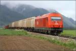 Diesellok 2016 047 fhrt mit Hackschnitzelleerzug 64589 von Pls nach Zeltweg.
Wasendorf 13.05.2009