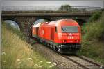 Die beiden Herkules 2016 062 & 046 fahren mit dem Gterzug 56550 von Frantschach nach Zeltweg.