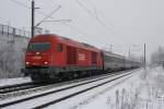 Am eisigen 30.01.11 wurde der RE 968 von Linz nach Mnchen in Poing fotografiert.