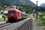 Ein Sonderzug der BB Erlebnisbahn auf der Fahrt nach Admont, aufgenommen in Gstatterboden.