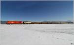 2016 047 zieht den Gterzug 63514 (Knittelfeld - Pls) durch das winterliche Aichfeld. 
Aichdorf 16.1.2012