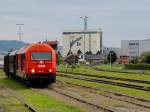 2016 041-3 erreicht mit Fahrverschub den Bahnhof Wieselburg;120808