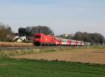 Die 2016 072 mit einem REX nach Braunau am 21.03.2014 unterwegs bei Geretsdorf.