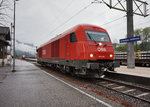 Hier noch ein Nachschuss:  2016 056-1 bei einer Verschubfahrt, am 9.4.2016 in Greifenburg-Weißensee.