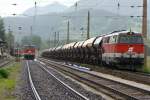 2043 022-9 und 555-8 und 025-2,bei baustelle in Ennstalbahn.24.05.2008