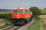 RBAHN 2050.09 am 02.August 2019 beim Strecken-Km 18,4 der Lokalbahn Korneuburg - Mistelbach.