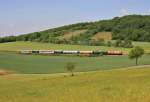Die schne 2050 009 bespannte am 29.5.2012 eine auergewhnliche Garnitur bei Wetzleinsdorf, welche als SLP 17114 nach Ernstbrunn unterwegs war.