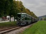 Die 2050 005 mit einem Sonderzug nach Passau am 29.10.2012 unterwegs bei Ampflwang.